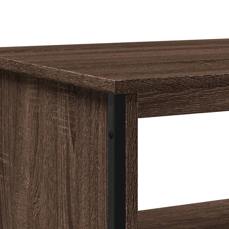 Table basse design industriel moderne 100 x 51 x 40 cm bois d'ingénierie marron et métal DEC038605