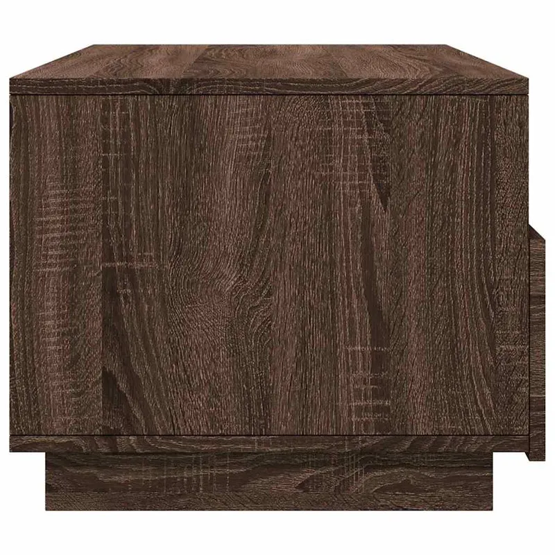 Table basse de salon design moderne avec lumières LED 90 x 49 x 40 cm bois d'ingénierie marron DEC037637