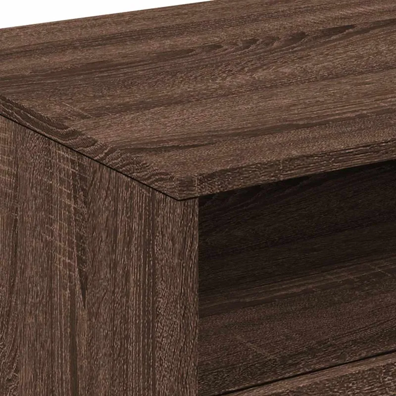 Table basse de salon design moderne avec lumières LED 90 x 49 x 40 cm bois d'ingénierie marron DEC037637