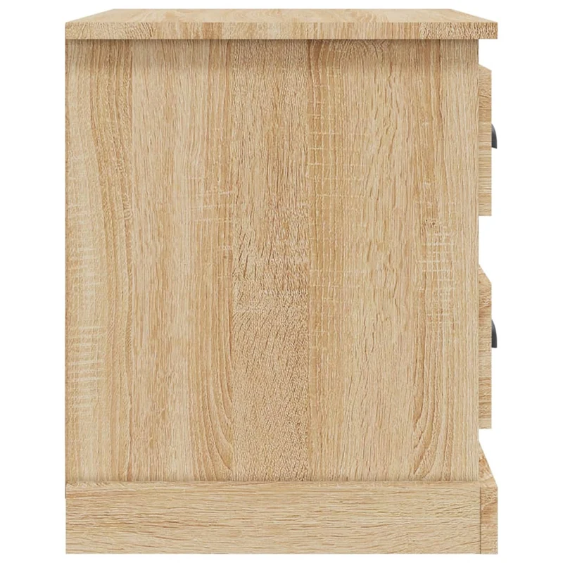 Table de chevet avec deux tiroirs 39 x 39 x 47,5 cm bois d'ingénierie couleur chêne DEC033811