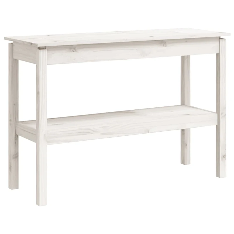 Table console style simple 110 x 40 x 75 cm bois de pin solide blanc DEC031693