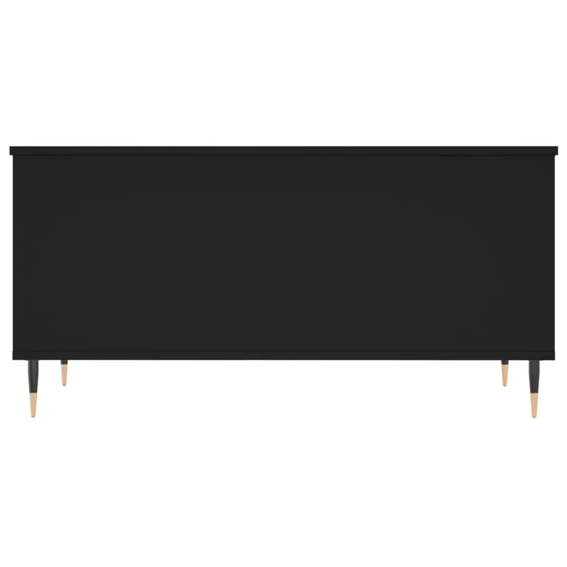 Table basse avec plateau relevable design moderne et contemporain 90 x 44,5 x 45 cm bois d'ingénierie noir et métal DEC039806