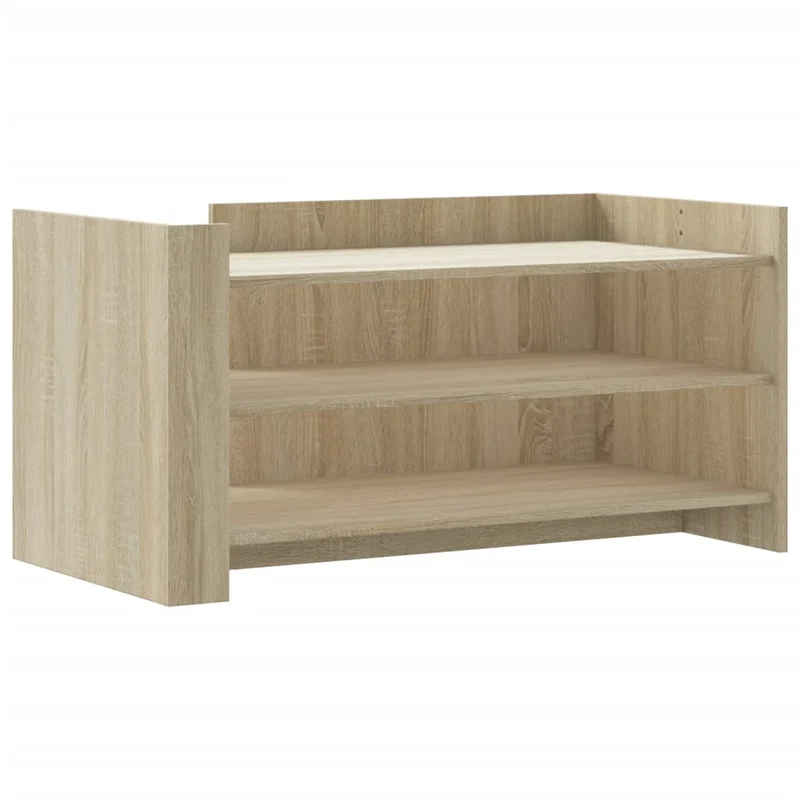 Table basse avec étagères style minimaliste et moderne 100 x 50 x 50 cm bois d'ingénierie couleur chêne DEC038871