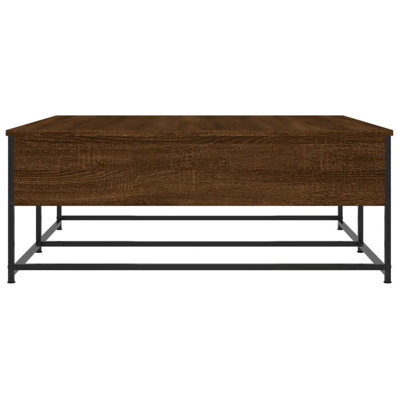 Table basse avec tiroirs design industriel moderne 100 x 99 x 40 cm bois d'ingénierie marron et métal DEC038613
