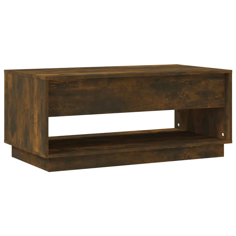 Table basse avec tiroirs et étagère design rustique moderne 102,5 x 55 x 44 cm bois d'ingénierie marron DEC038354