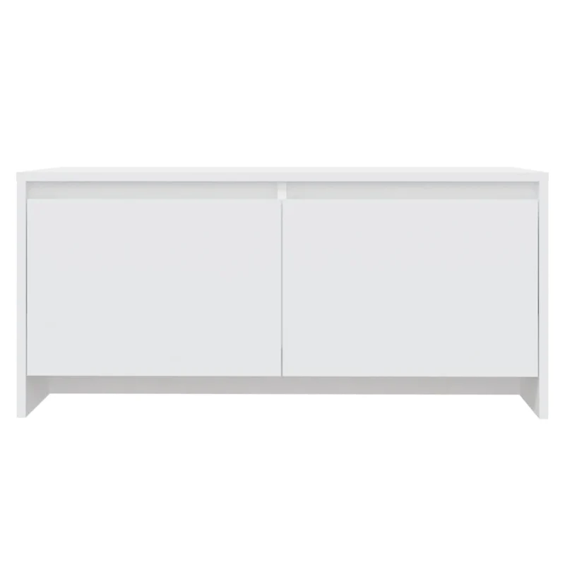 Table basse avec tiroirs design moderne et contemporaine 90 x 50 x 41,5 cm bois d'ingénierie blanc DEC038026