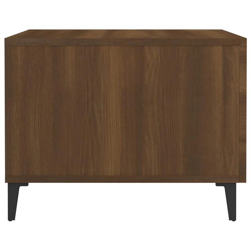 Table basse de salon avec tiroir design industriel avec pieds en métal 50 x 50 x 40 cm bois d'ingénierie marron DEC037712