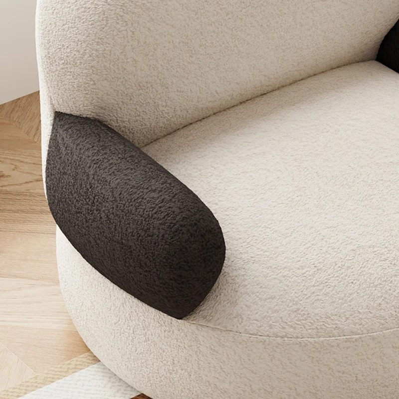 Contemporary Creative Cartoon Baby Panda Sherpa Fabric Accent Chair Backrest Armrest For Living Room
