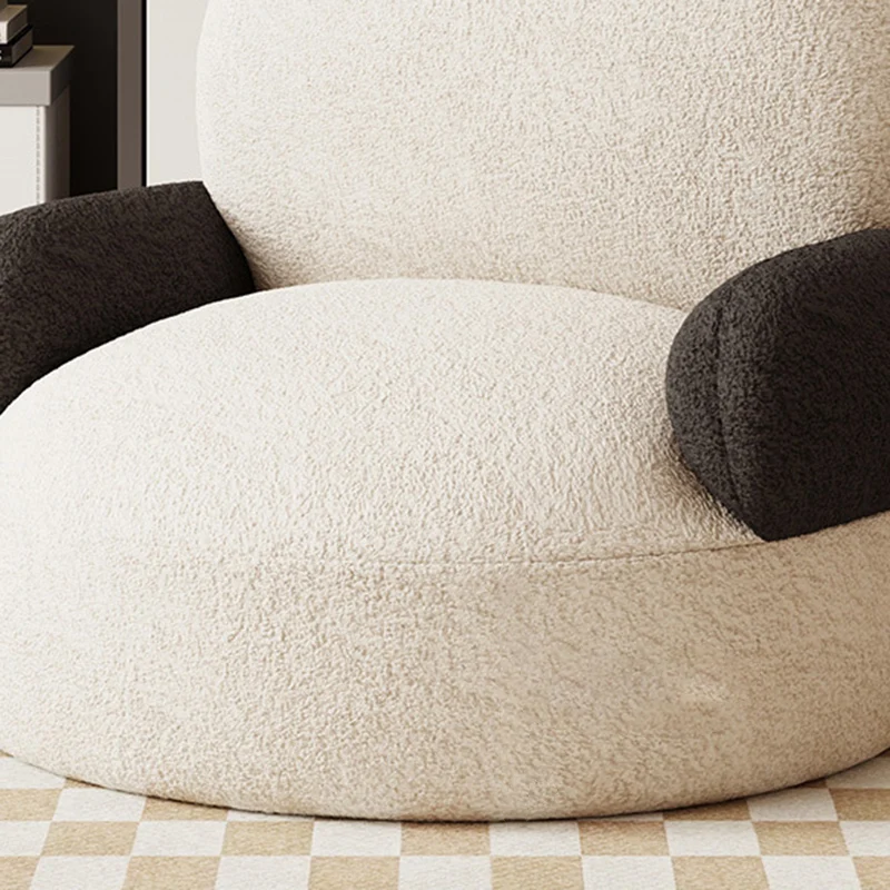 Contemporary Creative Cartoon Baby Panda Sherpa Fabric Accent Chair Backrest Armrest For Living Room