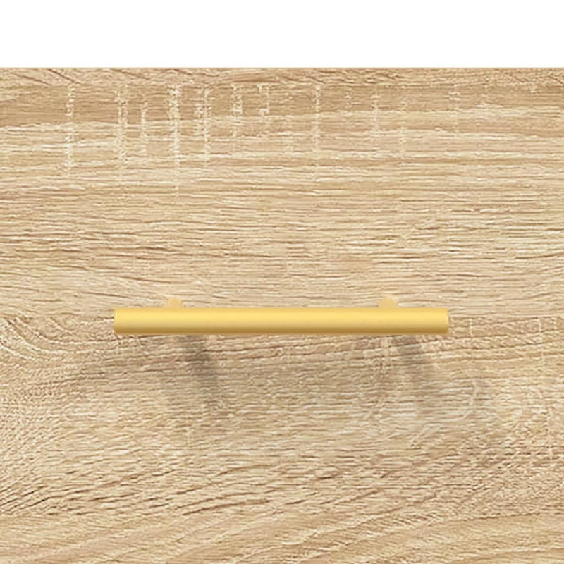 Table de chevet avec deux tiroirs 40 x 35 x 47,5 cm bois d’ingénierie couleur chêne et fer DEC033830