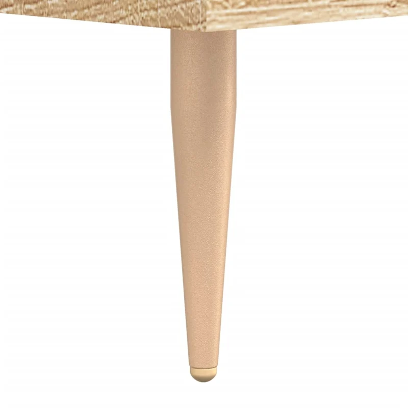 Table de chevet avec deux tiroirs 40 x 35 x 47,5 cm bois d’ingénierie couleur chêne et fer DEC033830
