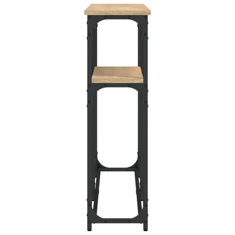 Table d'appoint avec étagère design industriel 145 x 22,5 x 75 cm bois d'ingénierie couleur chêne et métal DEC031931