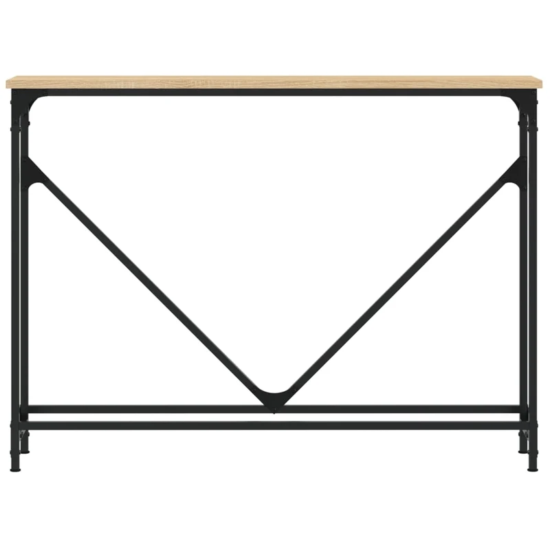 Table d'appoint console d'entrée meuble de salon 102 x 22,5 x 75 cm bois d'ingénierie et métal DEC031923