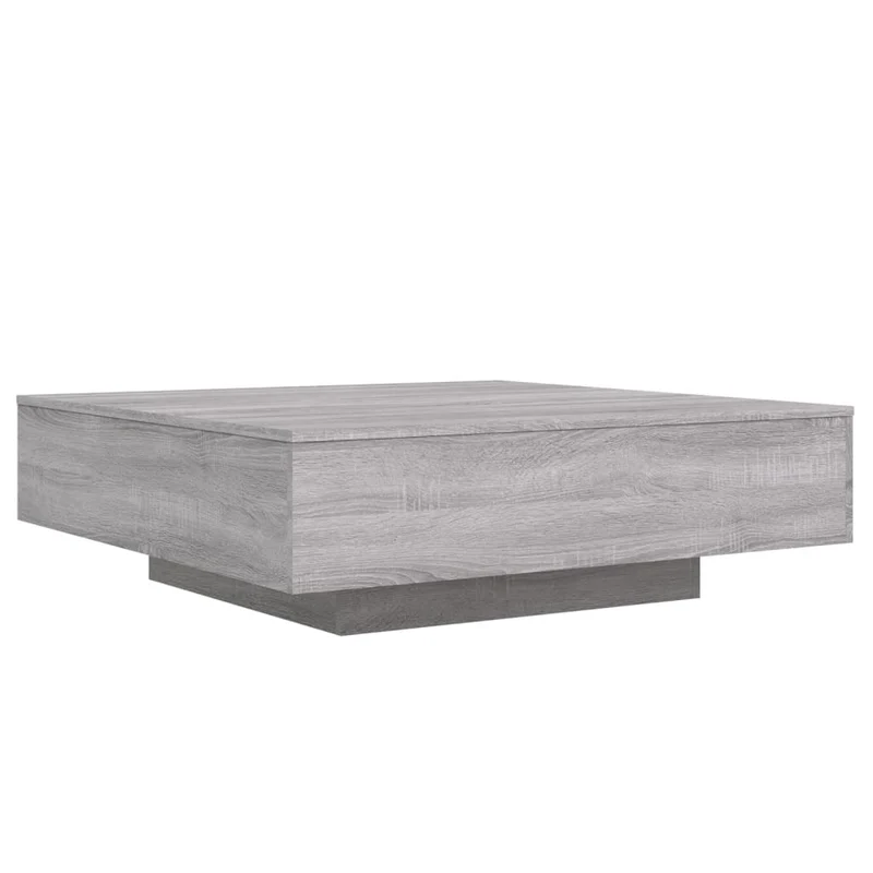 Table basse design moderne et contemporaine 100 x 100 x 31 cm bois d'ingénierie gris DEC039924