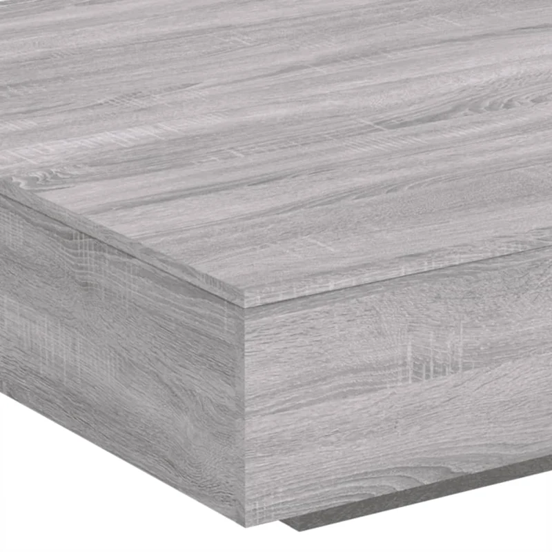 Table basse design moderne et contemporaine 100 x 100 x 31 cm bois d'ingénierie gris DEC039924