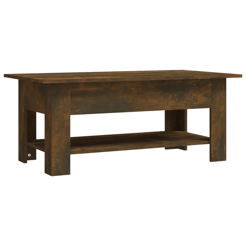 Table basse design rustique 102 x 55 x 42 cm bois d'ingénierie marron DEC038381
