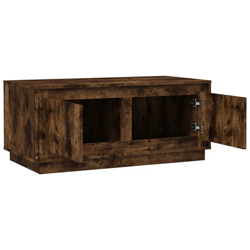 Table basse avec 2 compartiments design moderne et contemporaine 102 x 50 x 44 cm bois d'ingénierie marron DEC038373