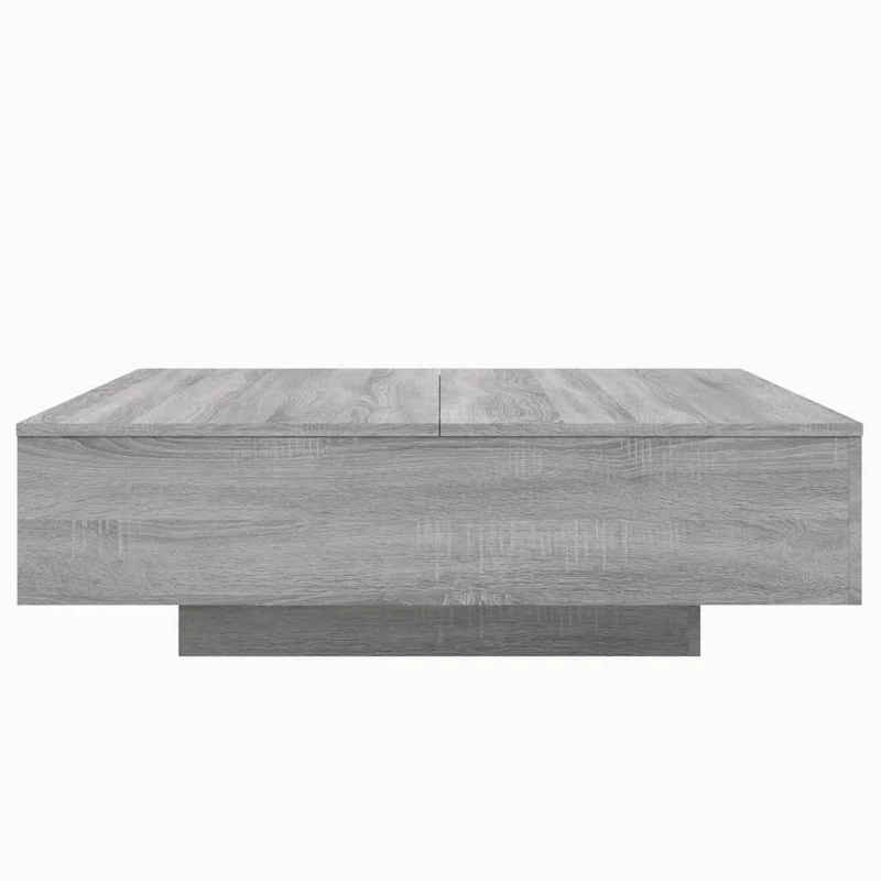 Table basse de salon design moderne avec lumières LED 100 x 100 x 31 cm bois d'ingénierie gris DEC037688