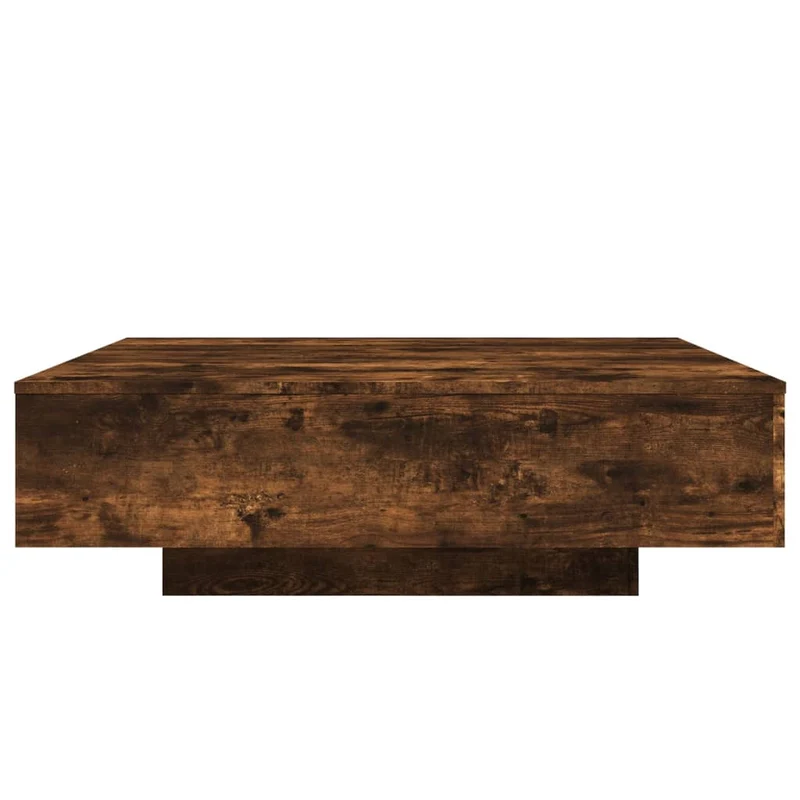 Table basse de salon design moderne avec lumières LED 100 x 100 x 31 cm bois d'ingénierie marron DEC037615