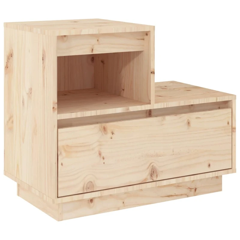 Lot de 2 tables de chevet avec tiroir et compartiment 60 x 34 x 51 cm bois de pin non traité DEC035335