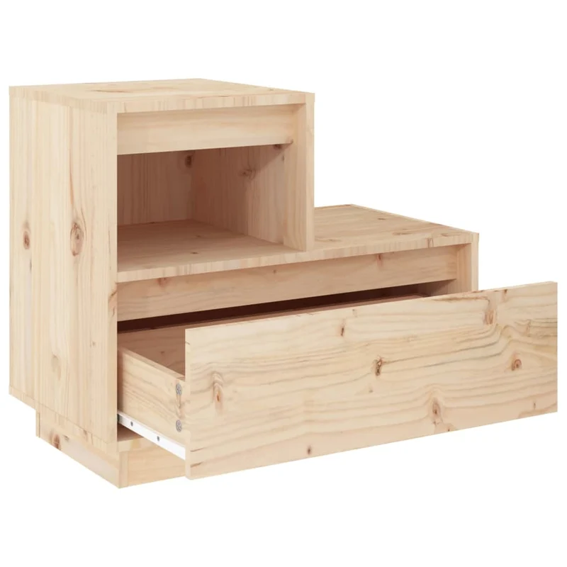 Lot de 2 tables de chevet avec tiroir et compartiment 60 x 34 x 51 cm bois de pin non traité DEC035335