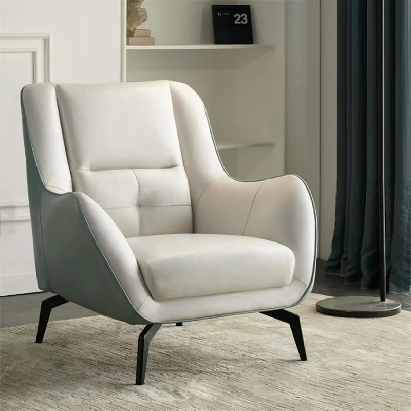 Contemporary Scandinavian Square Synthetic Fabric Upholstered Carbon Steel Accent Chair Backrest Armrest For Living Room