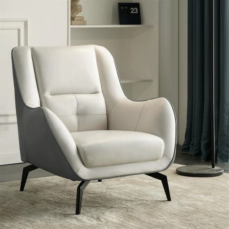 Contemporary Scandinavian Square Synthetic Fabric Upholstered Carbon Steel Accent Chair Backrest Armrest For Living Room