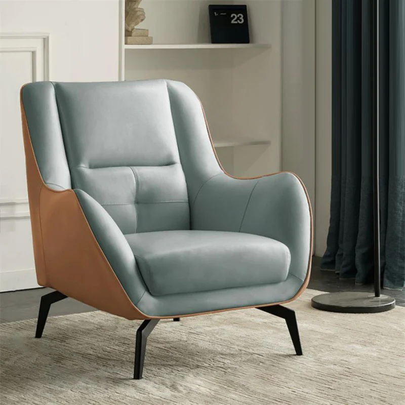 Contemporary Scandinavian Square Synthetic Fabric Upholstered Carbon Steel Accent Chair Backrest Armrest For Living Room