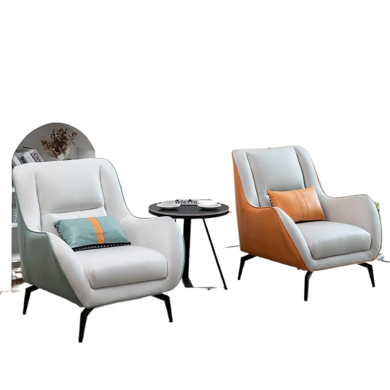Contemporary Scandinavian Square Synthetic Fabric Upholstered Carbon Steel Accent Chair Backrest Armrest For Living Room