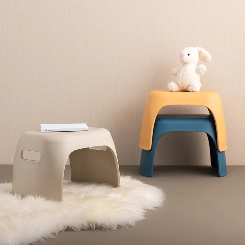 Modern Minimalist Rectangular Non-Slip Plastic Low Stool For Living Room