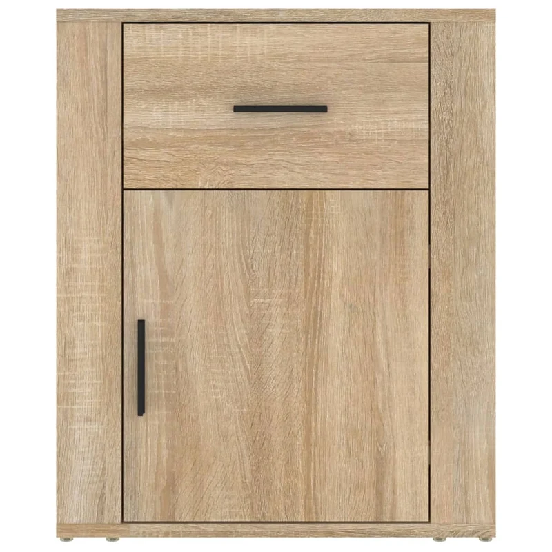 Table de chevet avec tiroir et 1 compartiment avec porte 50 x 36 x 60 cm bois d'ingénierie couleur chêne DEC033890