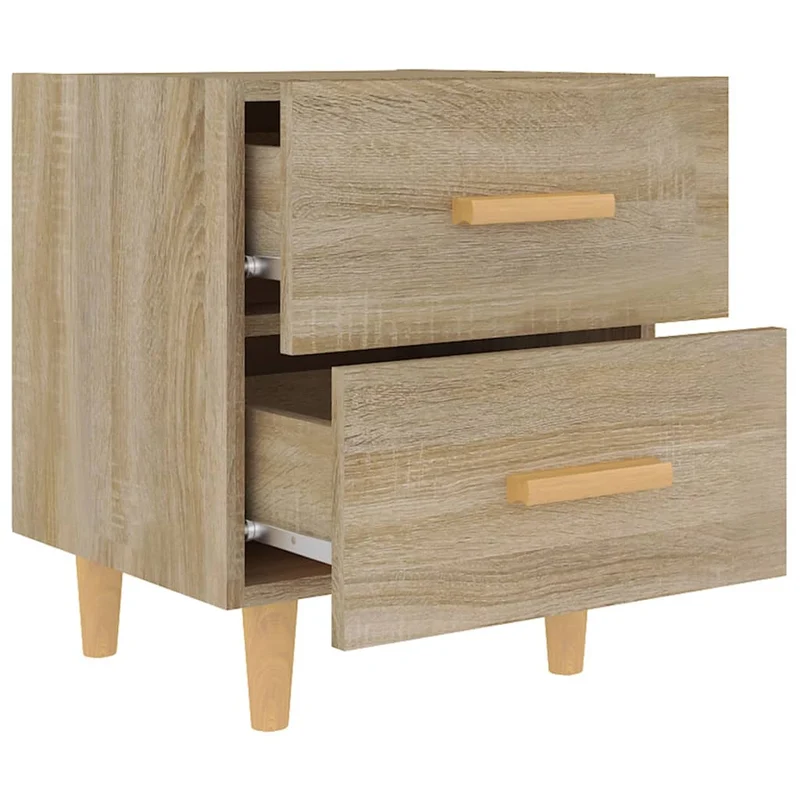 Table de chevet avec deux tiroirs 40 x 35 x 47,5 cm en bois d'ingénierie couleur chêne DEC033828