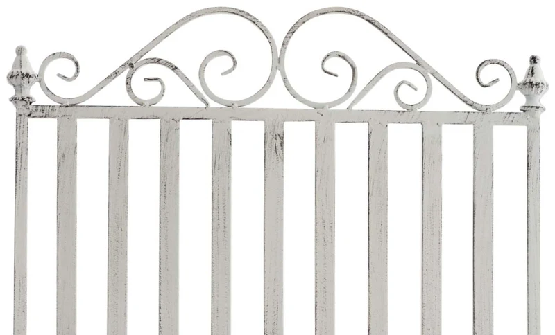 Lot de 2 fauteuils à bascule pour extérieur avec accoudoirs en métal blanc vieilli 10_0002844