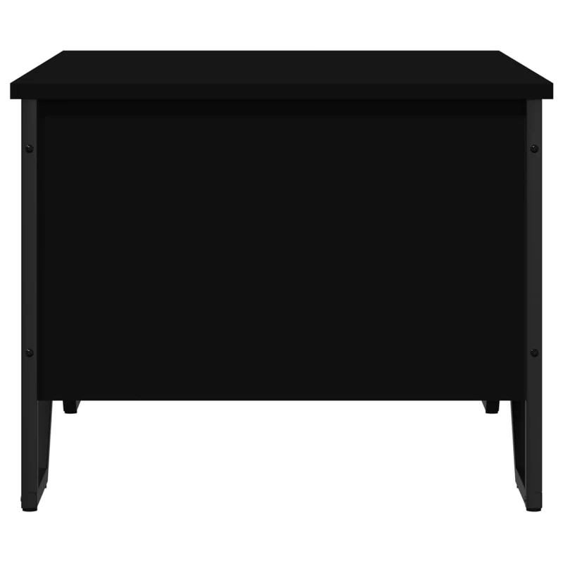 Table basse design moderne et contemporaine 75 x 51 x 40 cm bois d'ingénierie noir et métal DEC039748