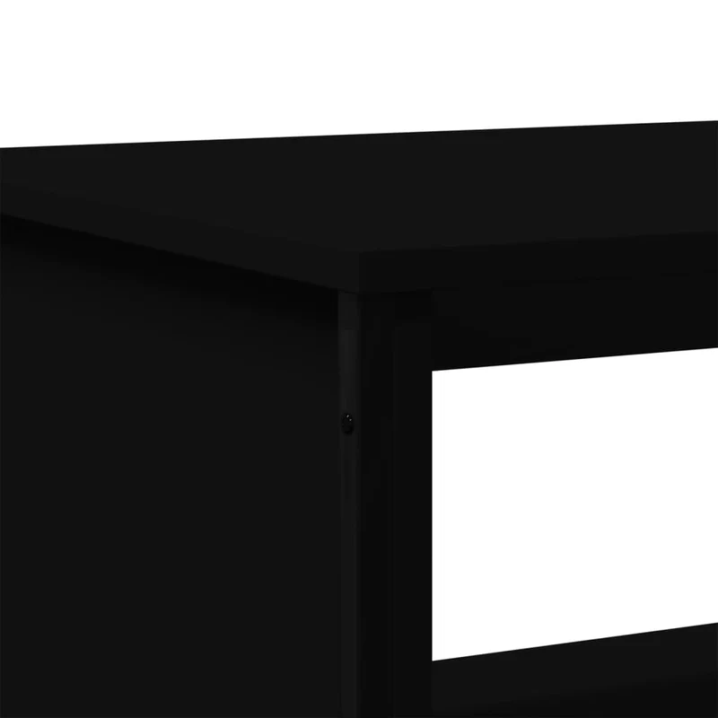 Table basse design moderne et contemporaine 75 x 51 x 40 cm bois d'ingénierie noir et métal DEC039748