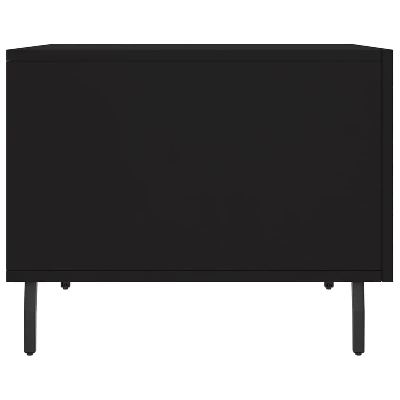Table basse avec tiroir design moderne et contemporain 50 x 50 x 40 cm bois d'ingénierie noir et fer DEC039671