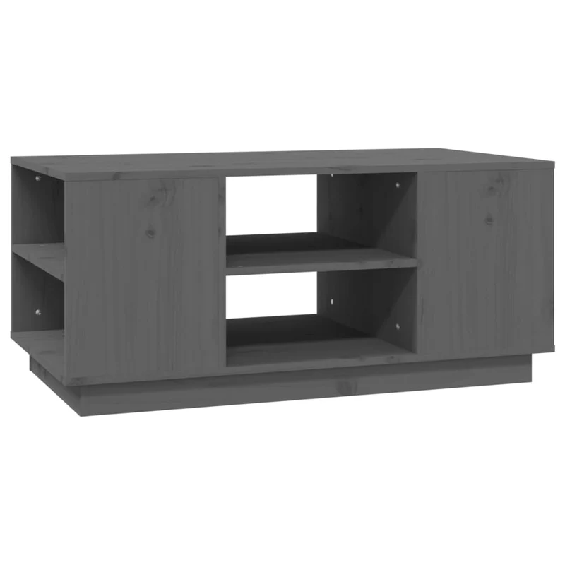 Table basse avec 6 compartiments design moderne et contemporaine 90 x 49 x 40,5 cm bois massif de pin gris DEC039210