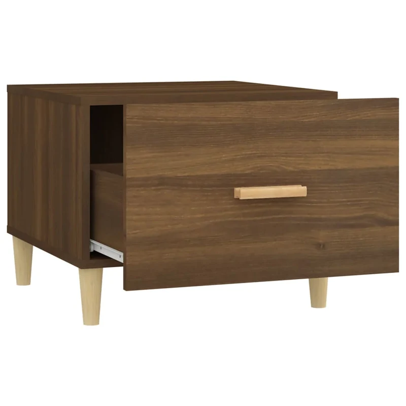 Table basse avec tiroir design moderne et contemporaine 50 x 50 x 40 cm bois d'ingénierie marron DEC038675