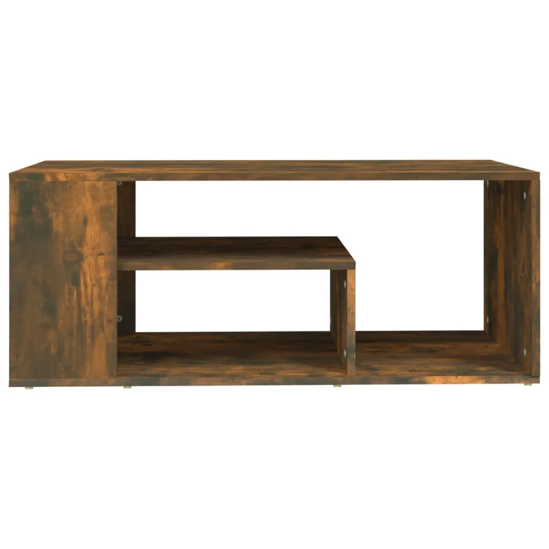 Table basse avec étagères design moderne et contemporaine 100 x 50 x 40 cm bois d'ingénierie marron DEC038321