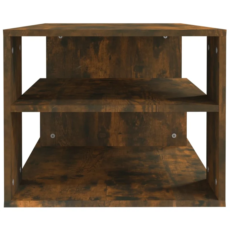 Table basse avec étagères design moderne et contemporaine 100 x 50 x 40 cm bois d'ingénierie marron DEC038321
