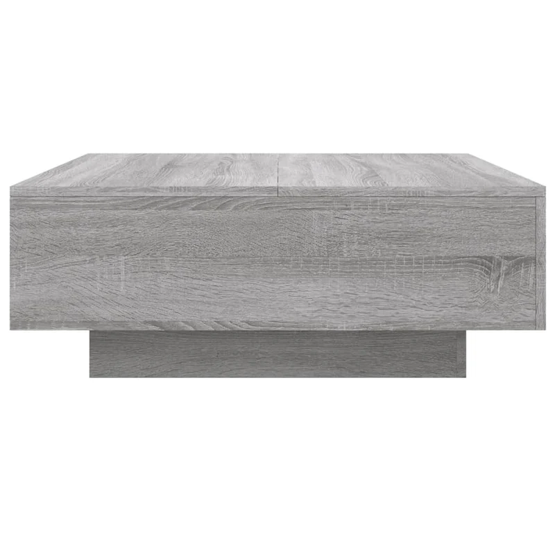Table basse de salon design moderne avec lumières LED 80 x 80 x 31 cm bois d'ingénierie gris DEC037694
