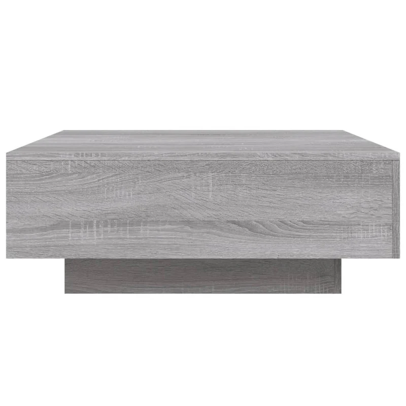 Table basse de salon design moderne avec lumières LED 80 x 80 x 31 cm bois d'ingénierie gris DEC037694