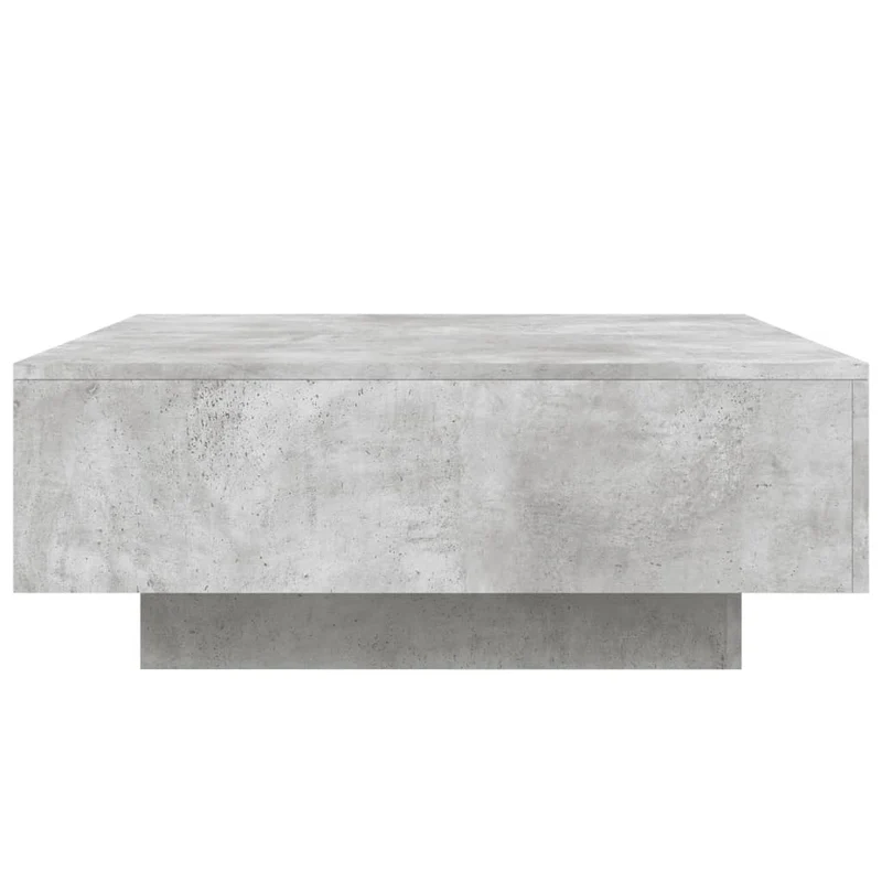 Table basse de salon design moderne avec lumières LED 80 x 80 x 31 cm bois d'ingénierie gris DEC037663
