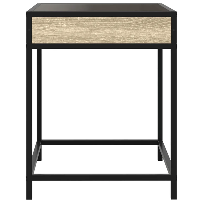 Table de chevet design moderne avec LED 40 x 40 x 51 cm bois d'ingénierie verre métal DEC037560