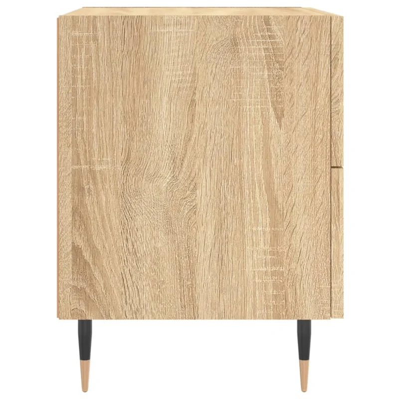 Table de chevet avec deux tiroirs 40 x 35 x 47,5 cm bois d’ingénierie couleur chêne et fer DEC033829