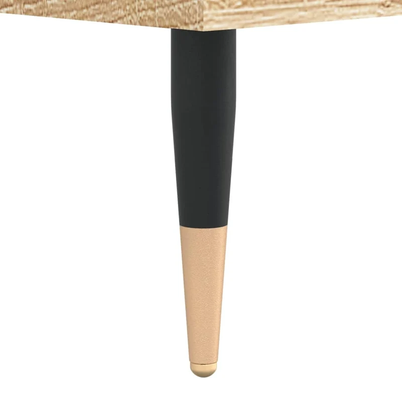 Table de chevet avec deux tiroirs 40 x 35 x 47,5 cm bois d’ingénierie couleur chêne et fer DEC033829