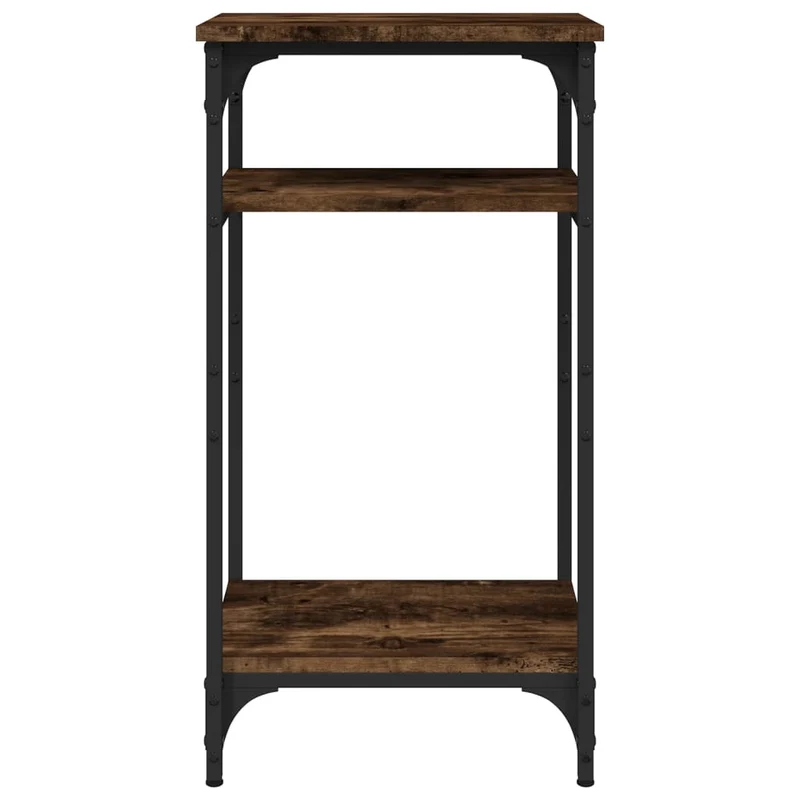 Table d'appoint chevet bout de canapé avec étagère 40 x 30 x 75 cm bois d'ingénierie marron et acier DEC032384