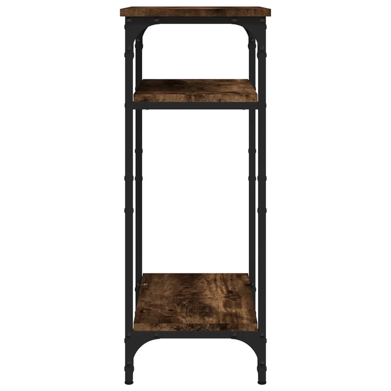 Table d'appoint chevet bout de canapé avec étagère 40 x 30 x 75 cm bois d'ingénierie marron et acier DEC032384