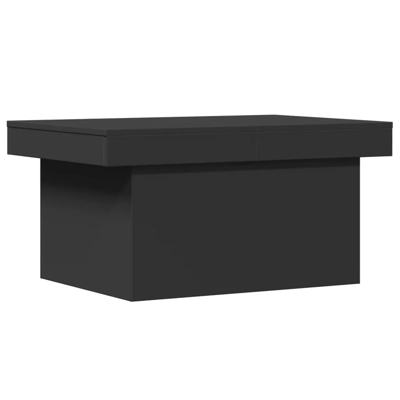 Table basse avec plateau coulissant design moderne et contemporaine 80 x 55 x 40 cm bois d'ingénierie noir DEC039782