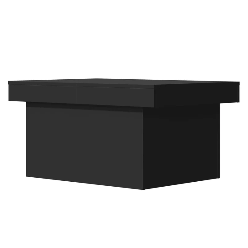 Table basse avec plateau coulissant design moderne et contemporaine 80 x 55 x 40 cm bois d'ingénierie noir DEC039782